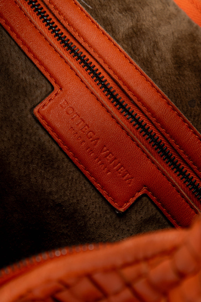 Vintage Bottega Veneta Orange Intrecciato Shoulder Bag