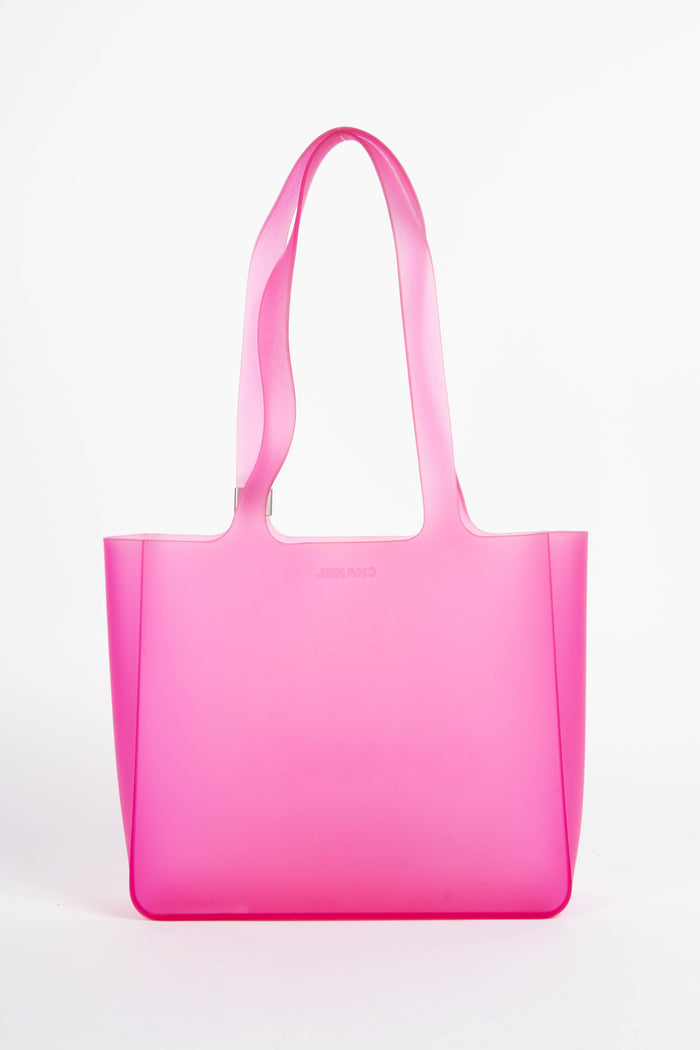 Vintage Chanel Pink Jelly Rubber Small Tote Bag