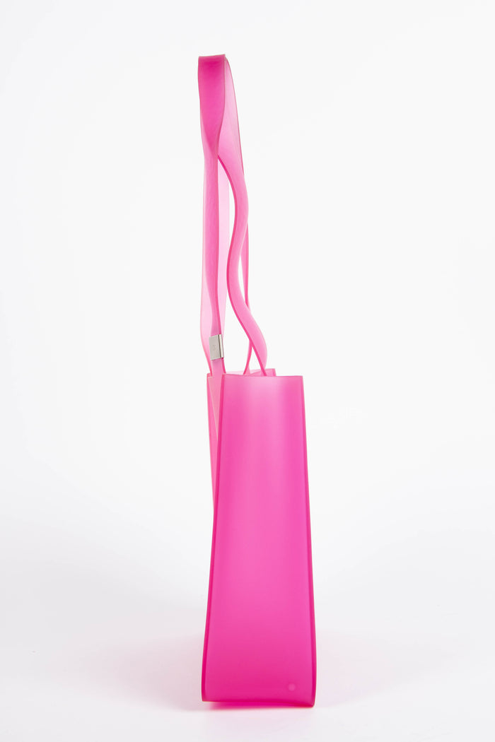 Vintage Chanel Pink Jelly Rubber Small Tote Bag
