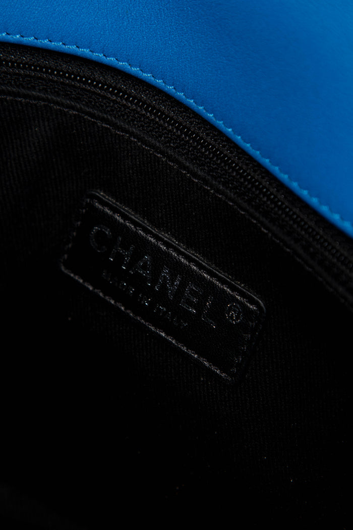 2014 Chanel Blue Patent Leather Medium Coco Shine Flap Shoulder Bag