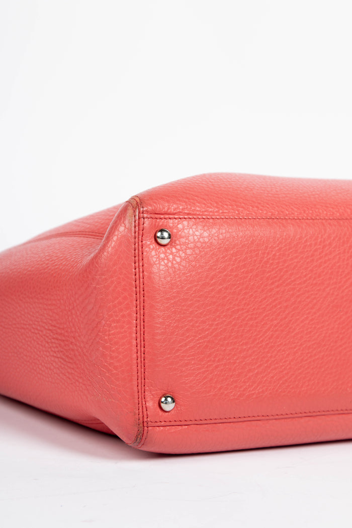 2010s Chanel Red Leather Cerf Executive Shopper Tote Bag
