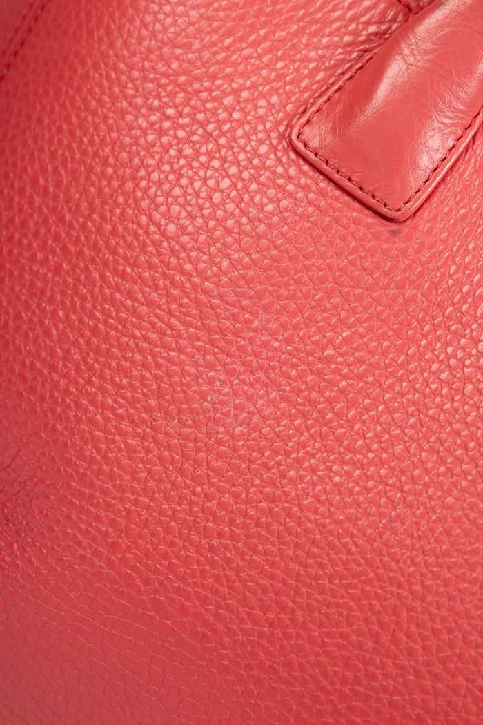 2010s Chanel Red Leather Cerf Executive Shopper Tote Bag