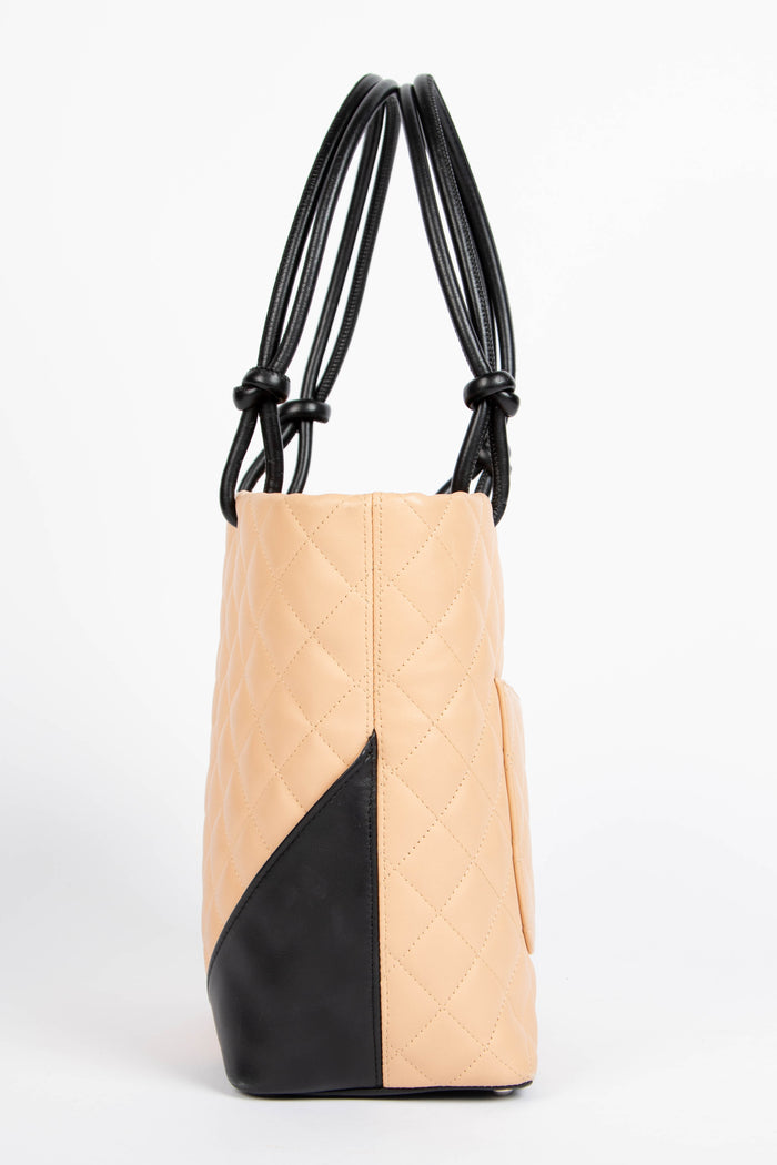 2000s Chanel Beige Rue Cambon Bucket Bag
