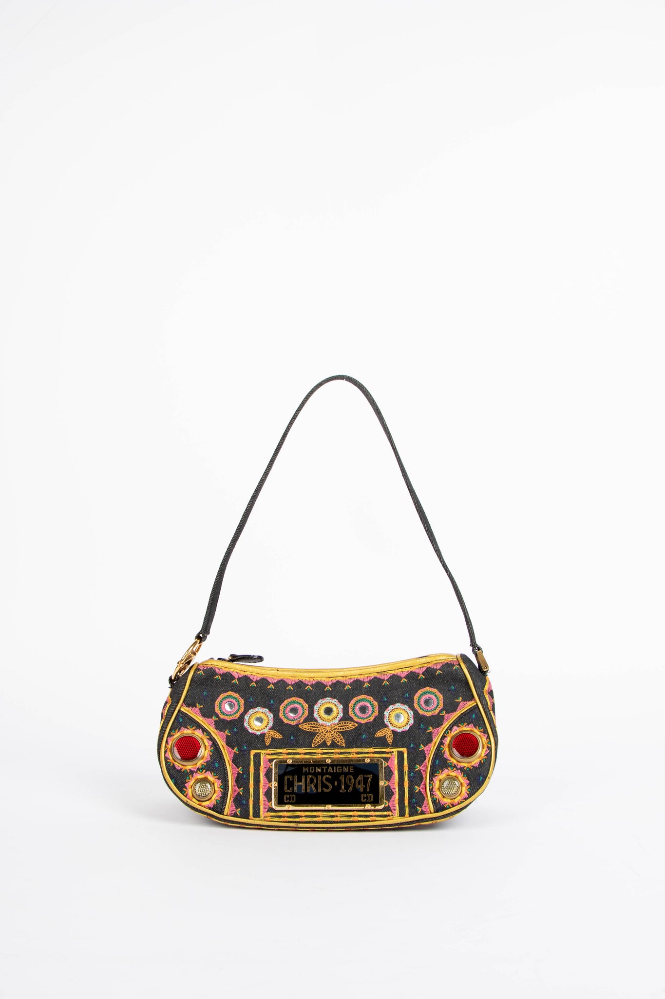 希少✨galliano archive shoulder bag 肩掛け A4可 RARE 2000s Christian Dior John Galliano Embroidered Cadillac
