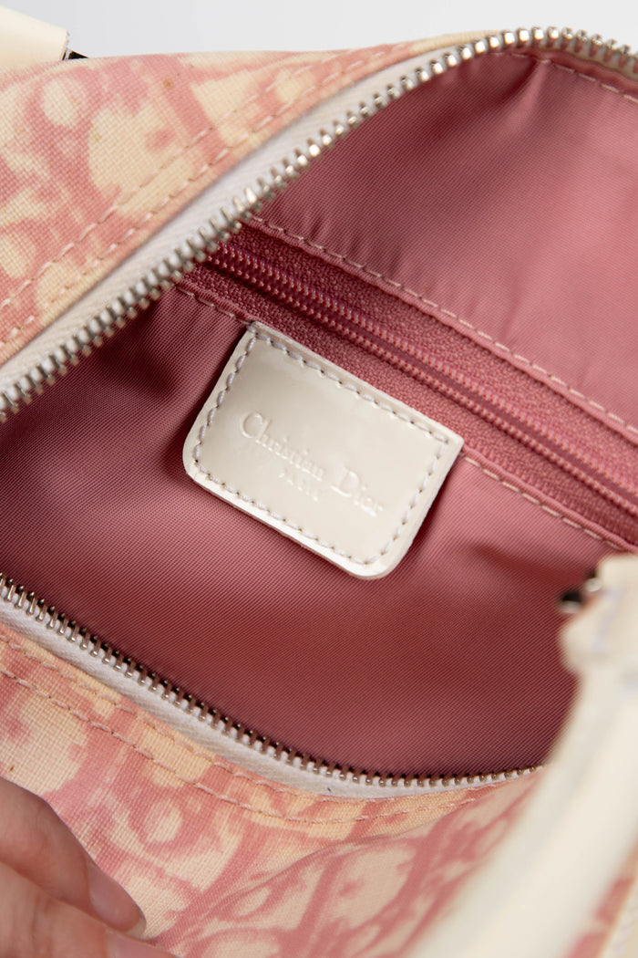 2000s Christian Dior Pink Monogram Canvas Boston Bag