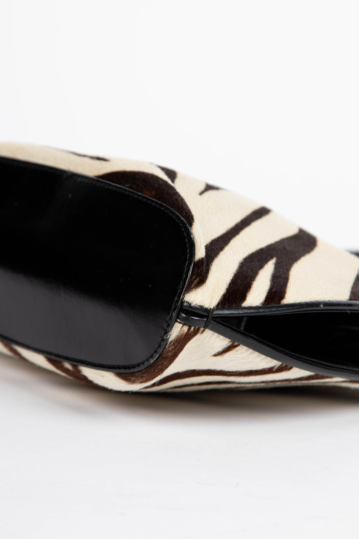 Vintage Gucci Tom Ford Zebra Print Pony Hair Top Handle Bag