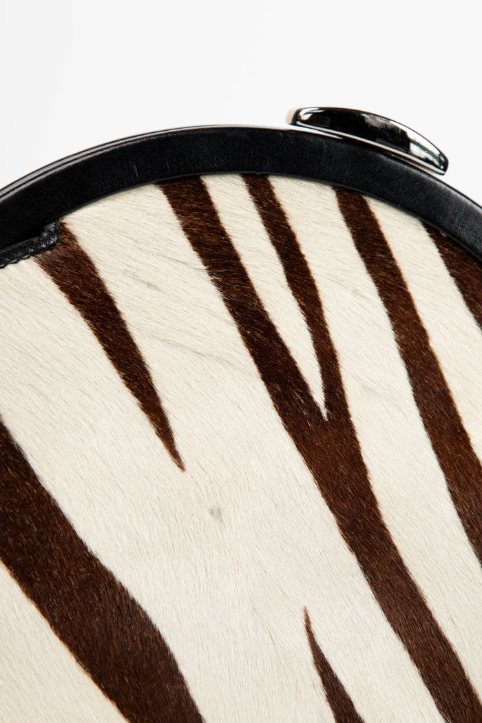 Vintage Gucci Tom Ford Zebra Print Pony Hair Top Handle Bag