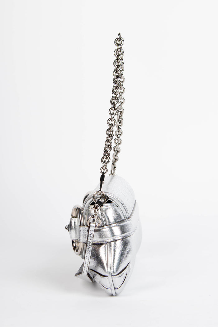 2020s Gucci Silver Quilted Leather Horsebit Shoulder Bag
