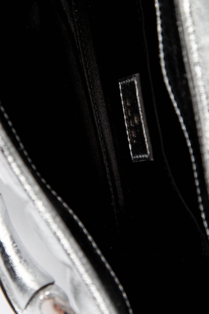 2020s Gucci Silver Quilted Leather Horsebit Shoulder Bag