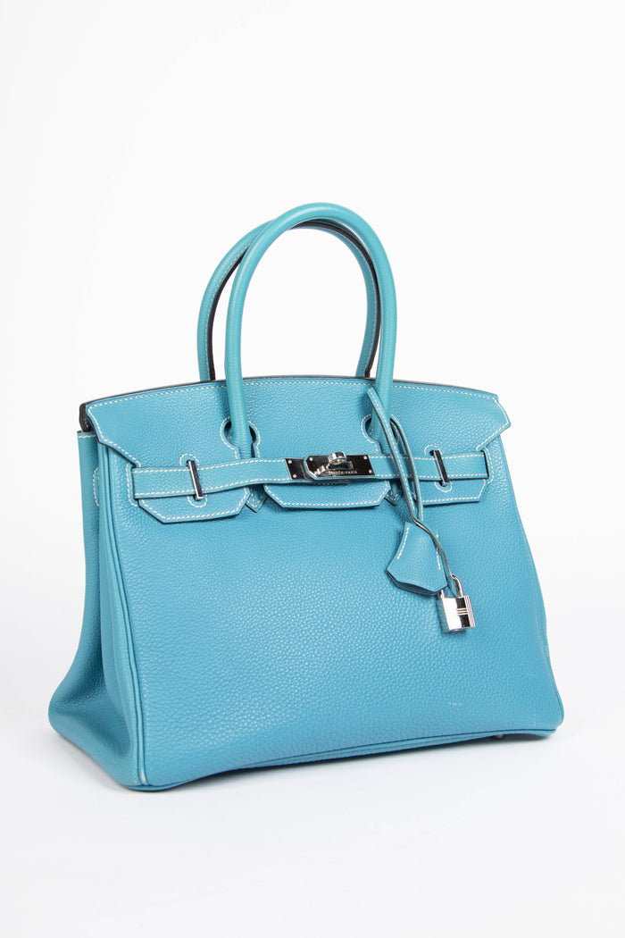 2003 Hermès Birkin 30cm in Blue Jean Togo Leather with Palladium Hardware