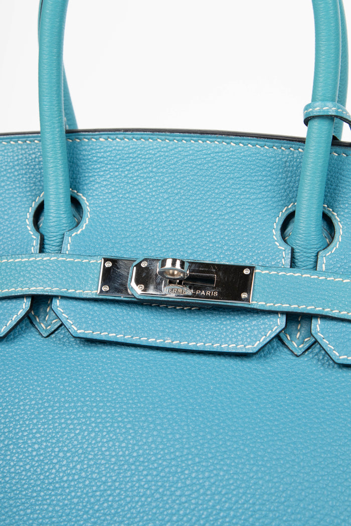 2003 Hermès Birkin 30cm in Blue Jean Togo Leather with Palladium Hardware
