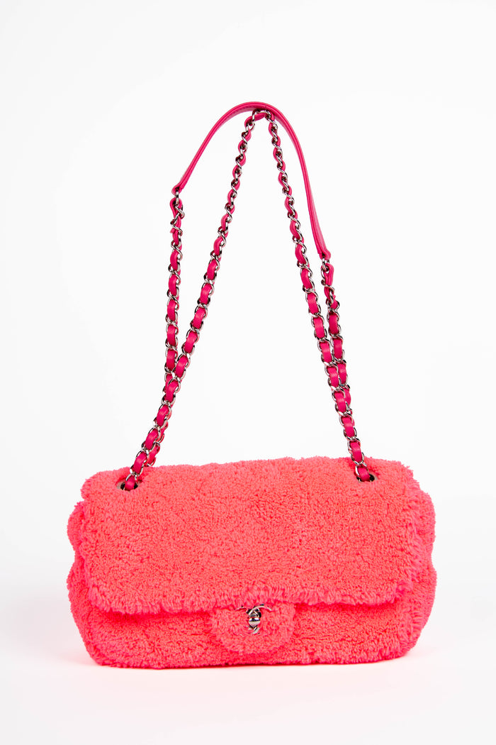 2019 Chanel Neon Pink Coco Beach Single Flap Shoulder Bag