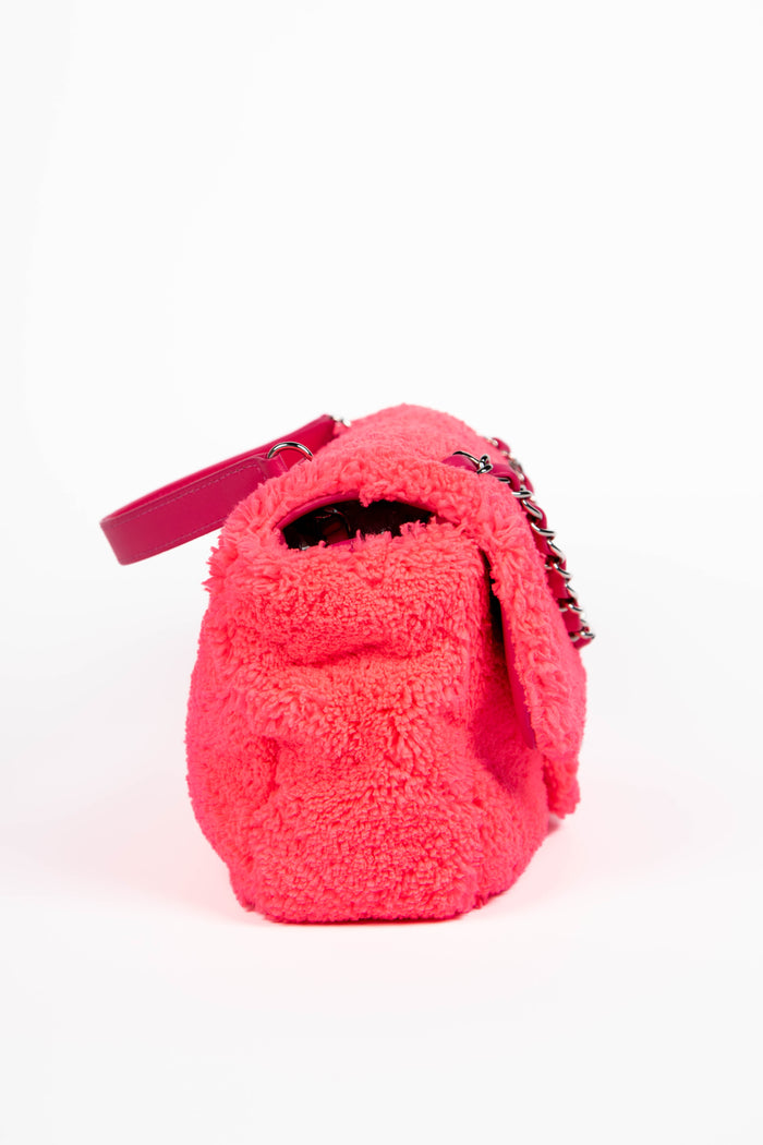 2019 Chanel Neon Pink Coco Beach Single Flap Shoulder Bag