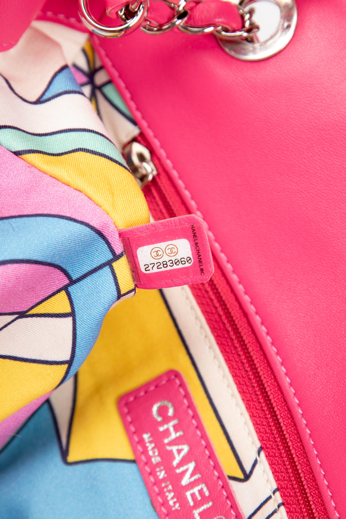 2019 Chanel Neon Pink Coco Beach Single Flap Shoulder Bag