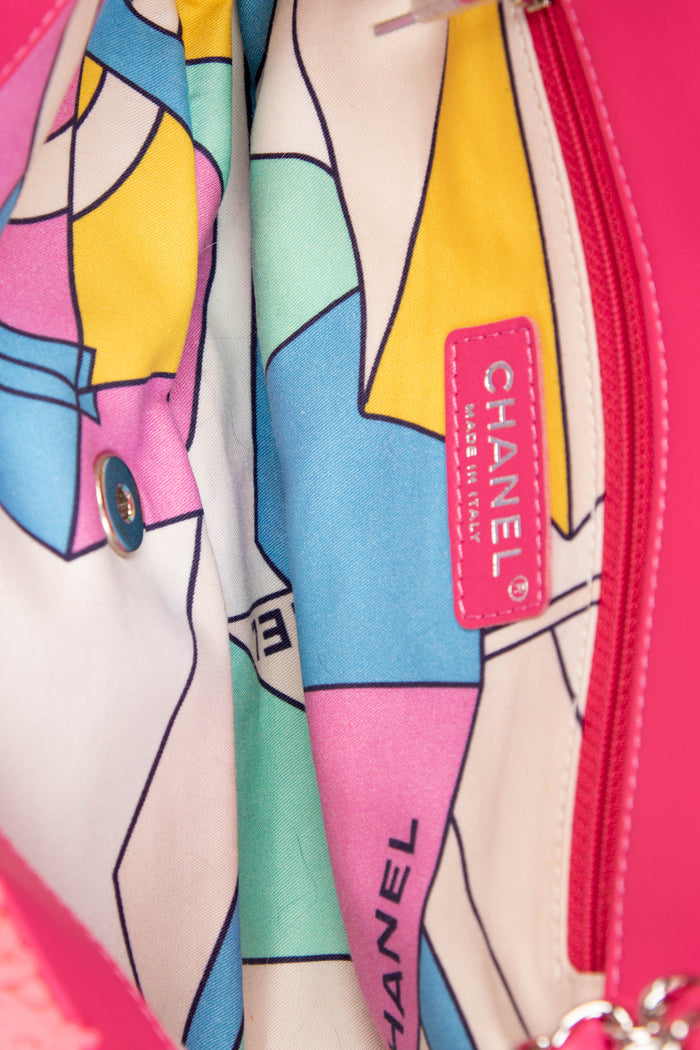 2019 Chanel Neon Pink Coco Beach Single Flap Shoulder Bag
