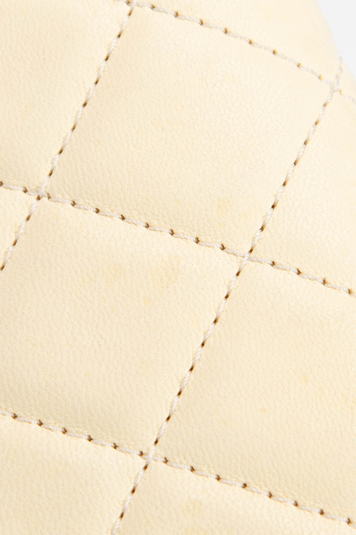 SUPER RARE Chanel Cream Tibetan Lambskin Mongolian Fur Single Flap Shoulder Bag