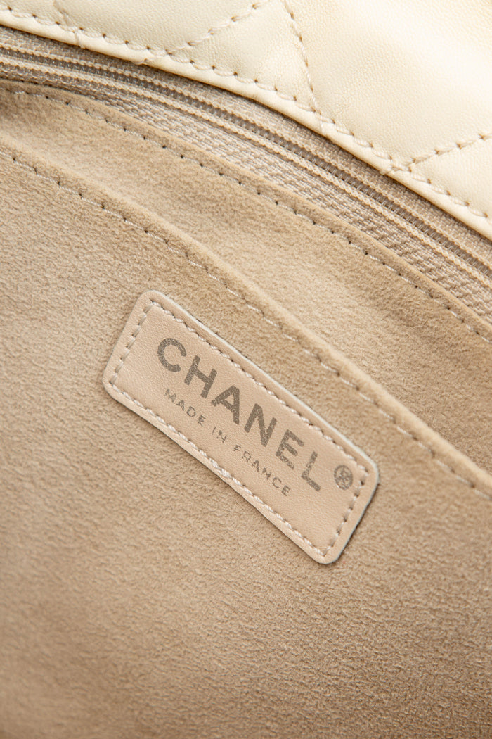 SUPER RARE Chanel Cream Tibetan Lambskin Mongolian Fur Single Flap Shoulder Bag