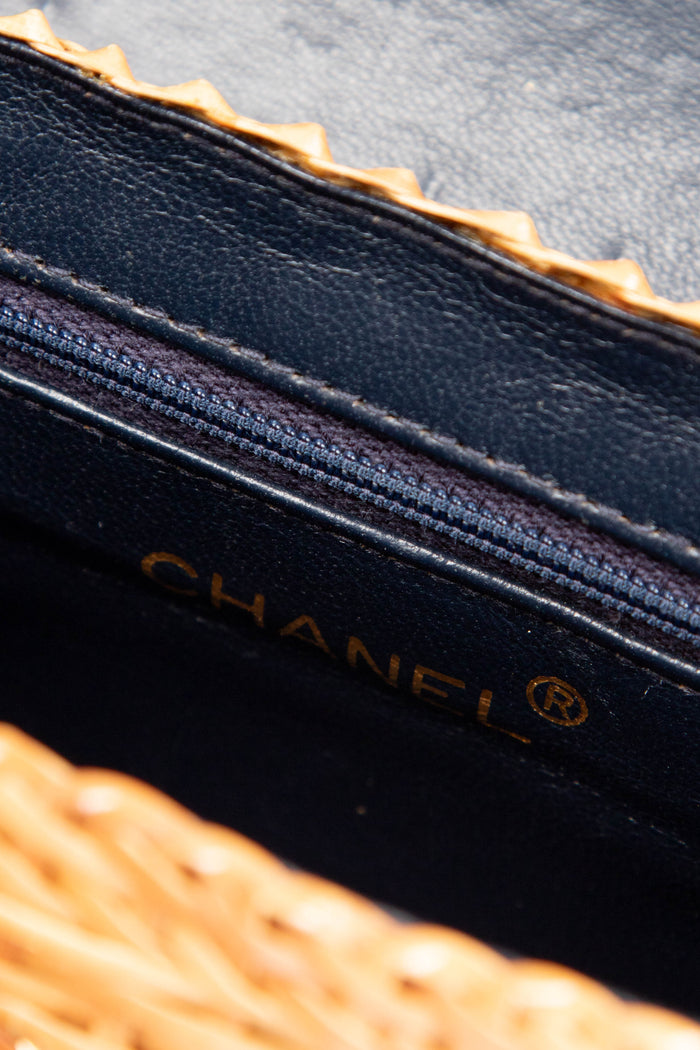 RARE 90s Chanel Denim Basket Crossbody Bag