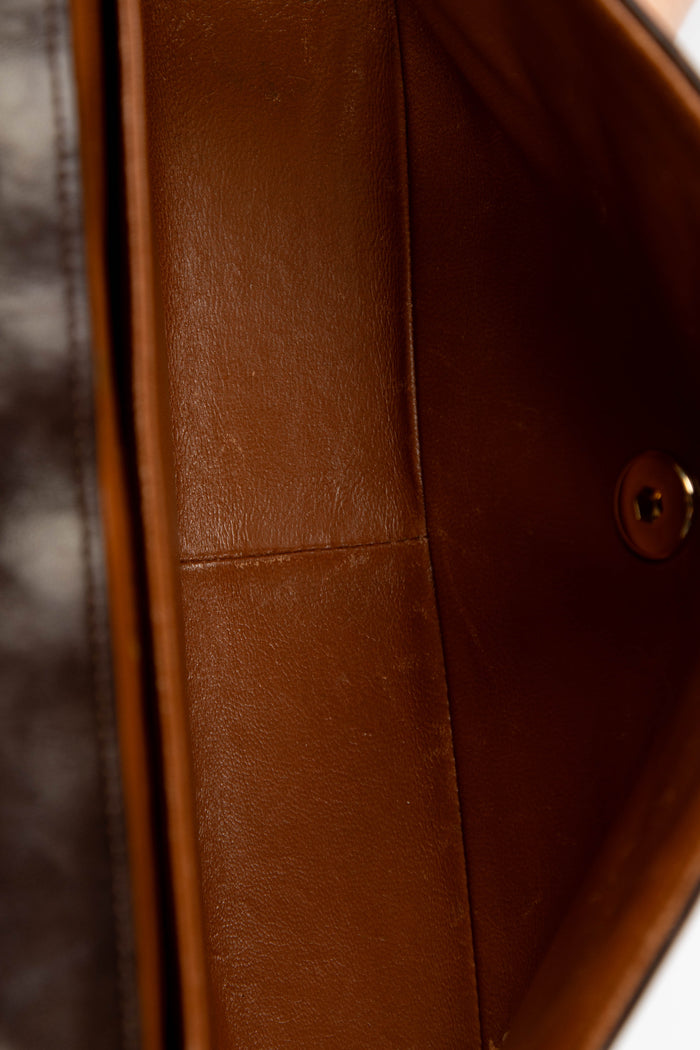 90s Chanel Brown Lambskin Leather Single Flap Bag with GHW