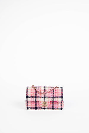 2020s Chanel Pink Tweed Mini Rectangular Flap Shoulder Bag – Break