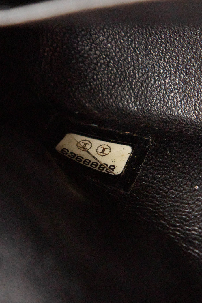 2000s Chanel Black Patent Leather East West Chocolate Bar Flap Bag