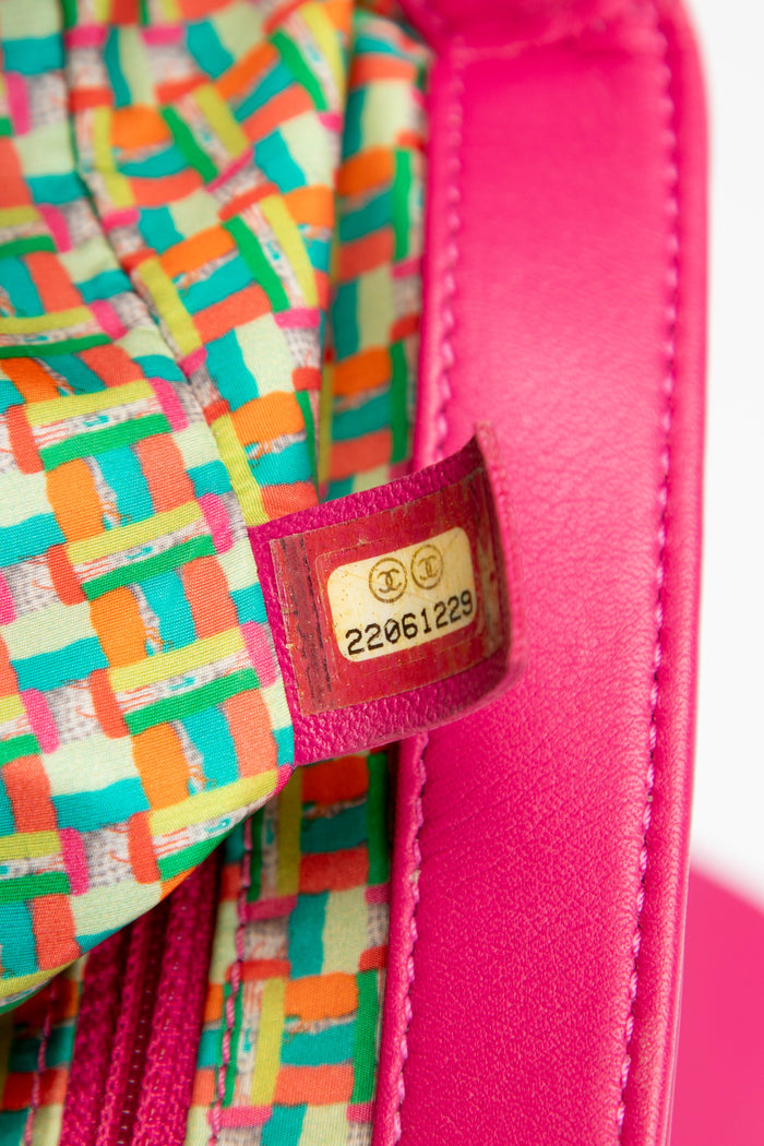 2010s Chanel Pink Rubber Medium Single Flap Shoulder Bag