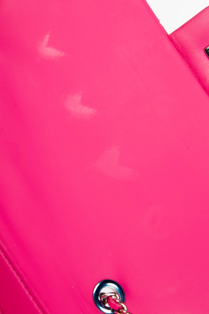 2010s Chanel Pink Rubber Medium Single Flap Shoulder Bag