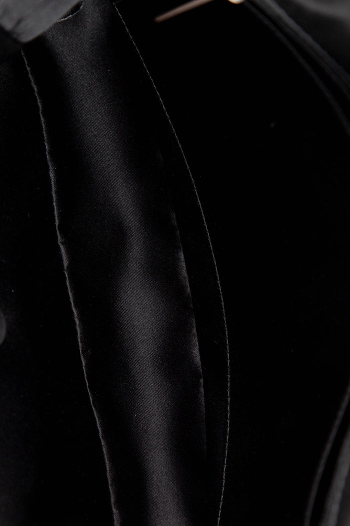 2000s Chanel Black Lambskin Leather Chocolate Bar Single Flap Shoulder Bag