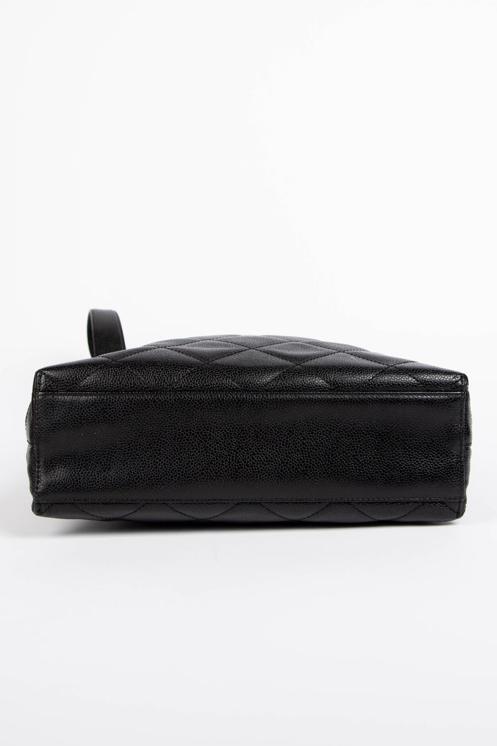 2000s Chanel Black Caviar Leather Shoulder Bag with GHW