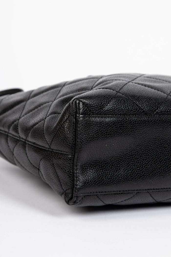 2000s Chanel Black Caviar Leather Shoulder Bag with GHW
