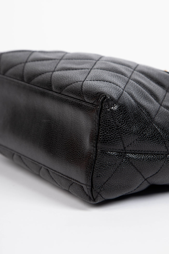 2000s Chanel Black Caviar Leather Shoulder Bag with GHW