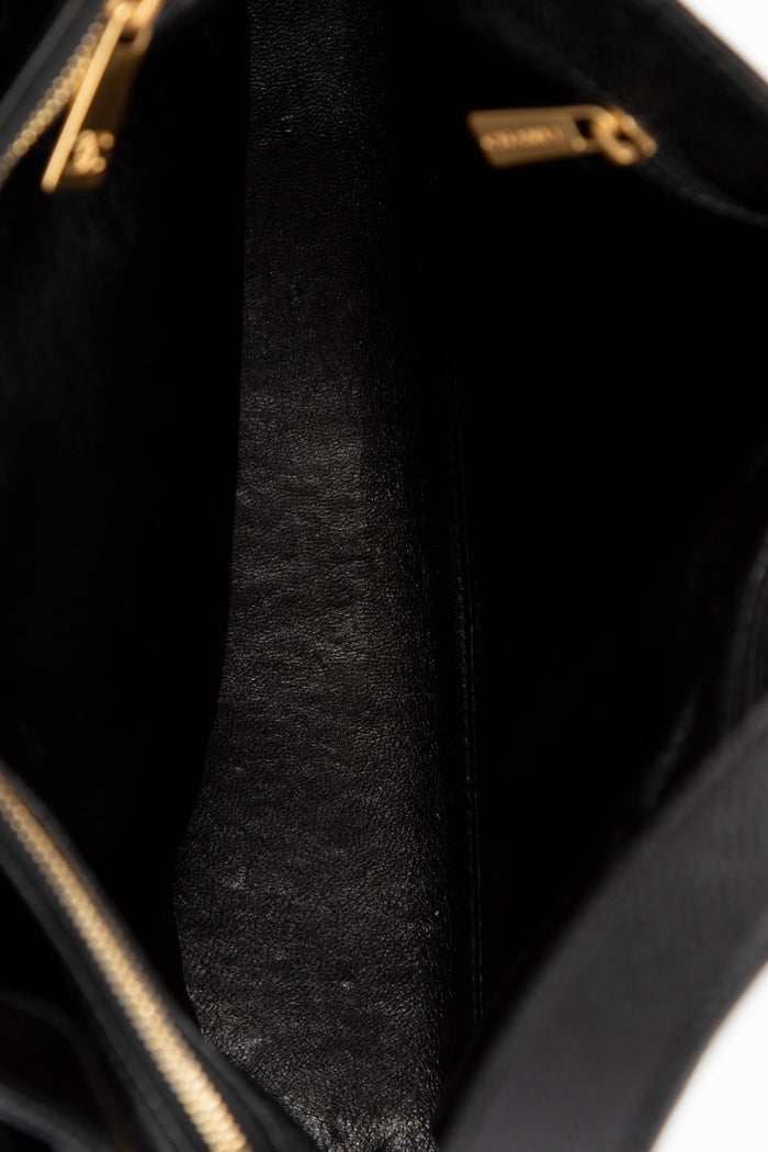 2000s Chanel Black Caviar Leather Shoulder Bag with GHW