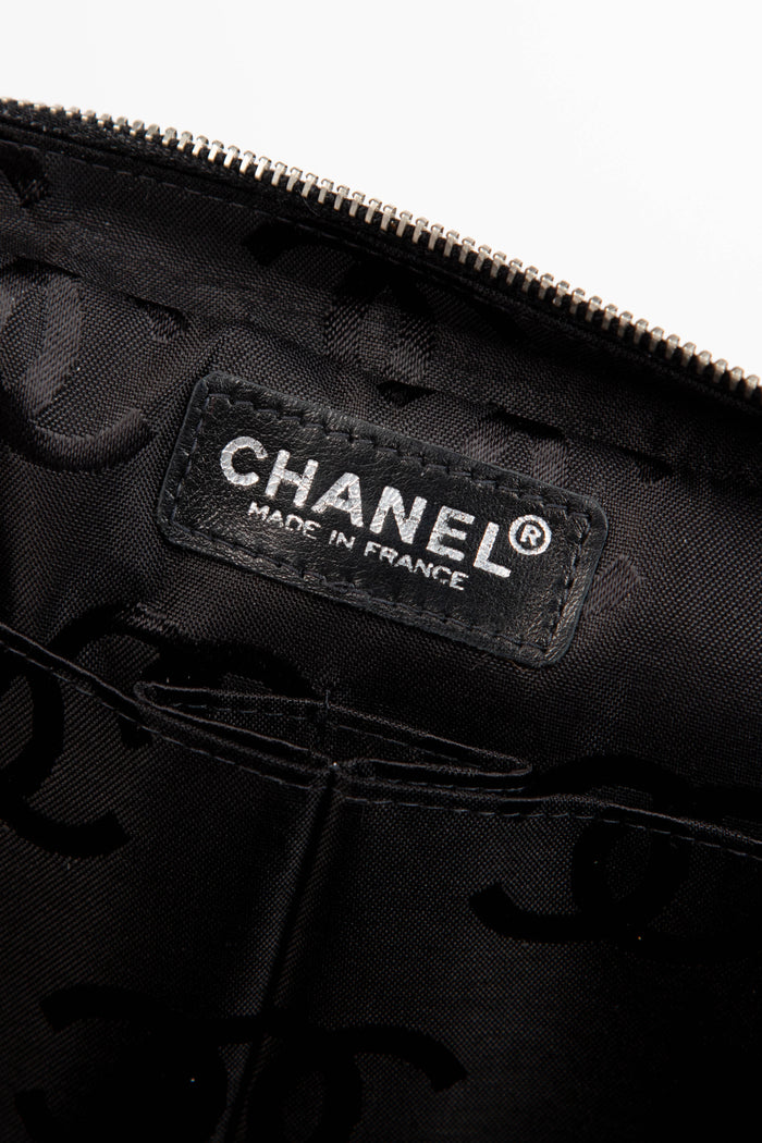 2000s Chanel Black Nylon Single Flap Bag with Brushed Silver Hardware