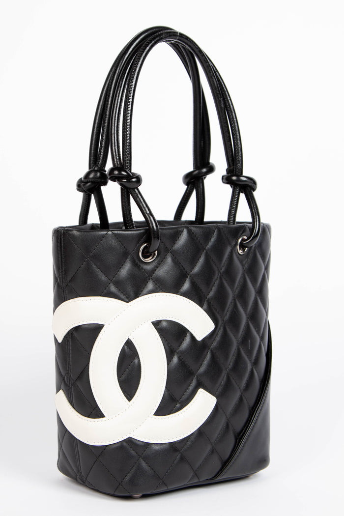 2000s Chanel Black Cambon Small Bucket Bag