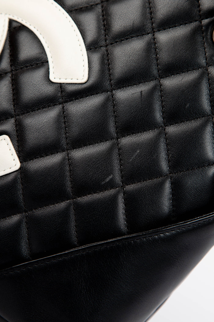 2000s Chanel Black Cambon Small Bucket Bag