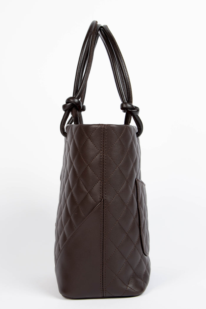 2000s Chanel Brown Rue Cambon Bucket Bag