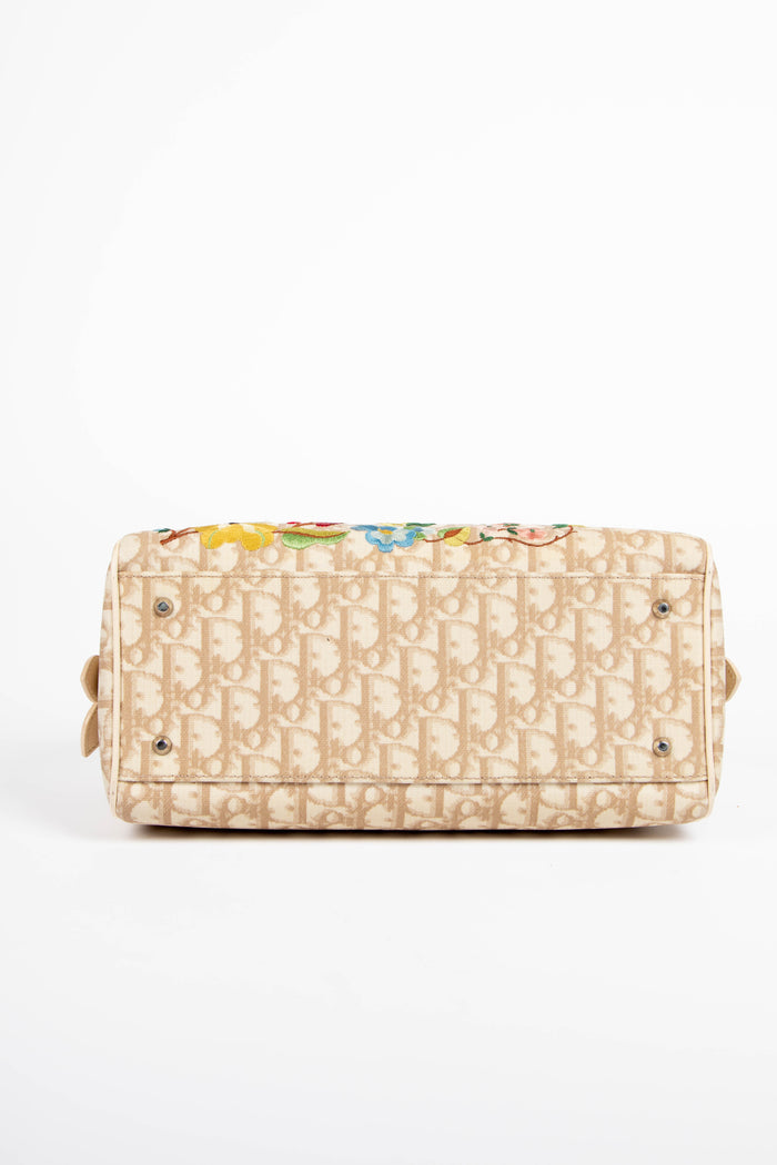 2000s Christian Dior Floral Small Boston Bag