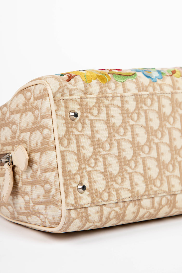 2000s Christian Dior Floral Small Boston Bag