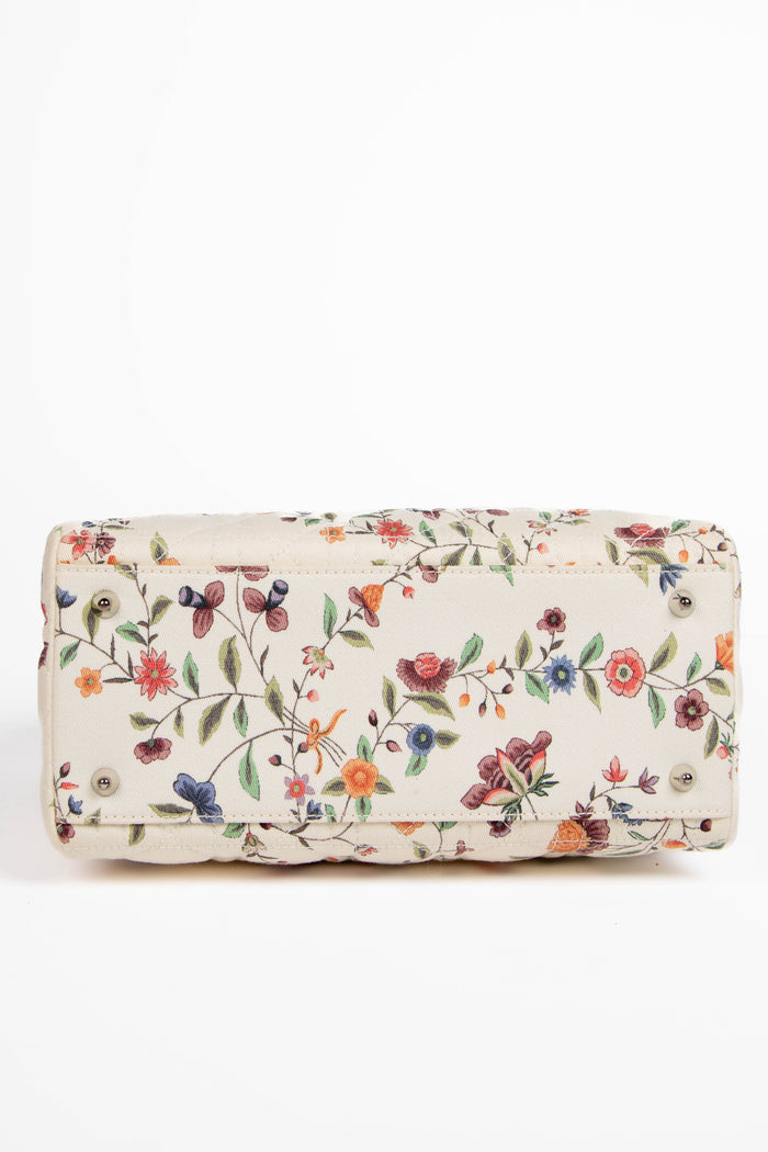 2000s Christian Dior Floral Medium Lady Dior