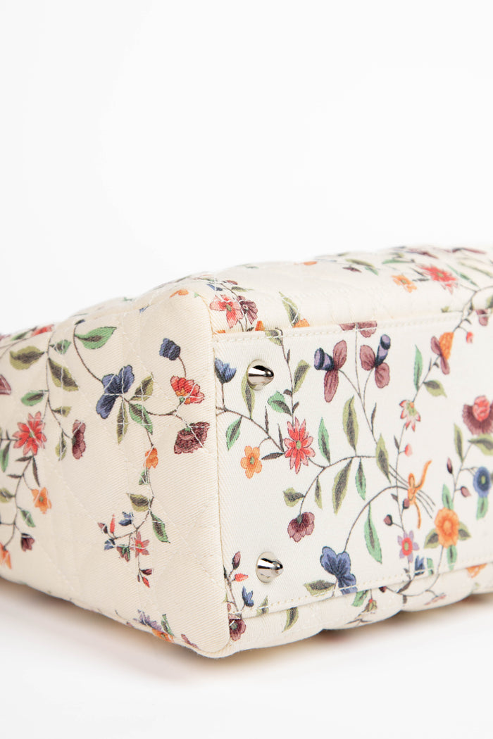 2000s Christian Dior Floral Medium Lady Dior