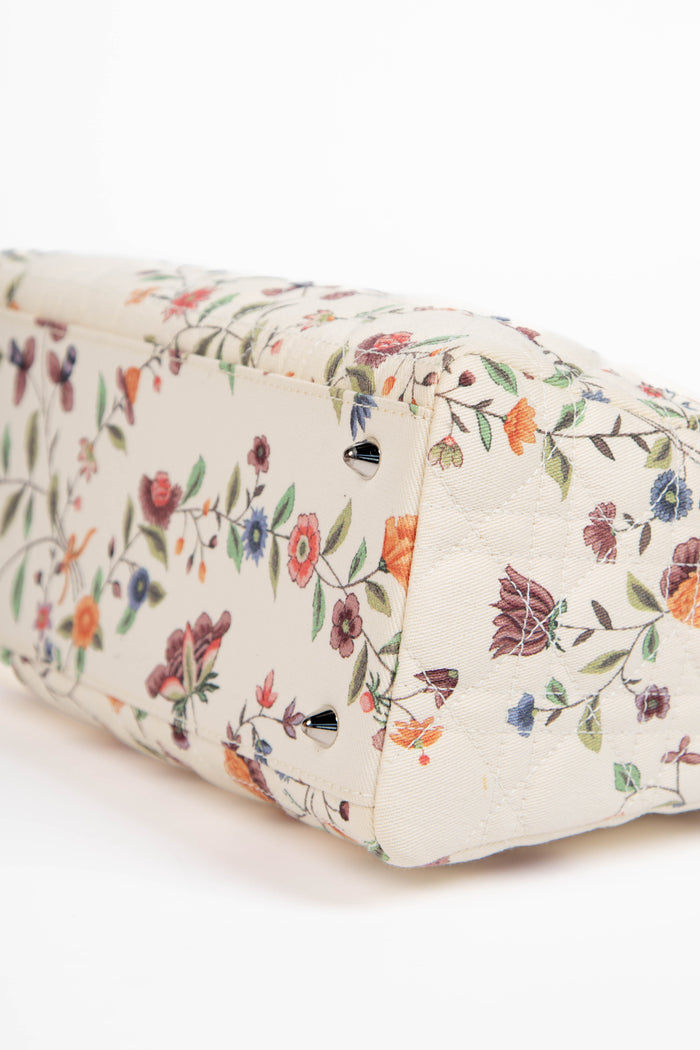 2000s Christian Dior Floral Medium Lady Dior