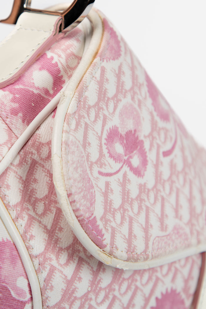RARE 2000s Christian Dior Galliano Pink Cherry Blossom Saddle Bag