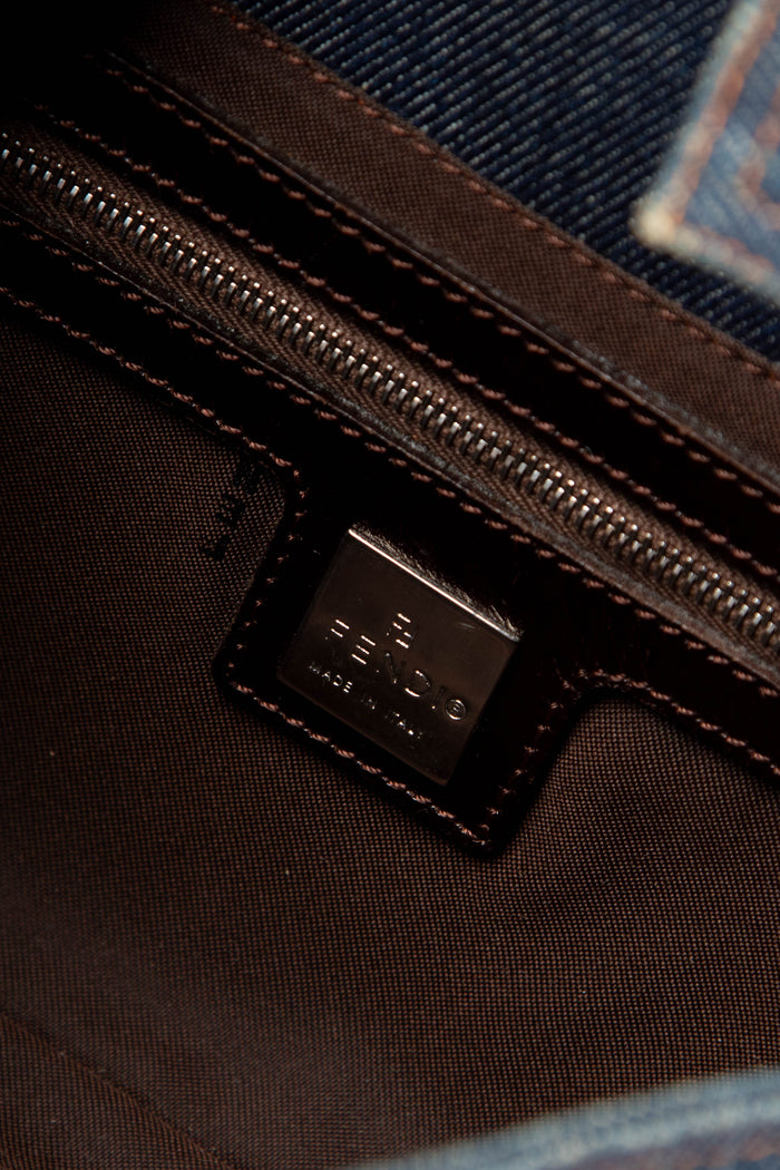 Vintage Fendi Dark Denim Baguette Shoulder Bag