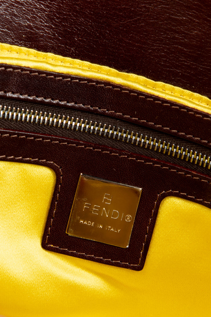 SUPER RARE Vintage Fendi Raffia Baguette Shoulder Bag