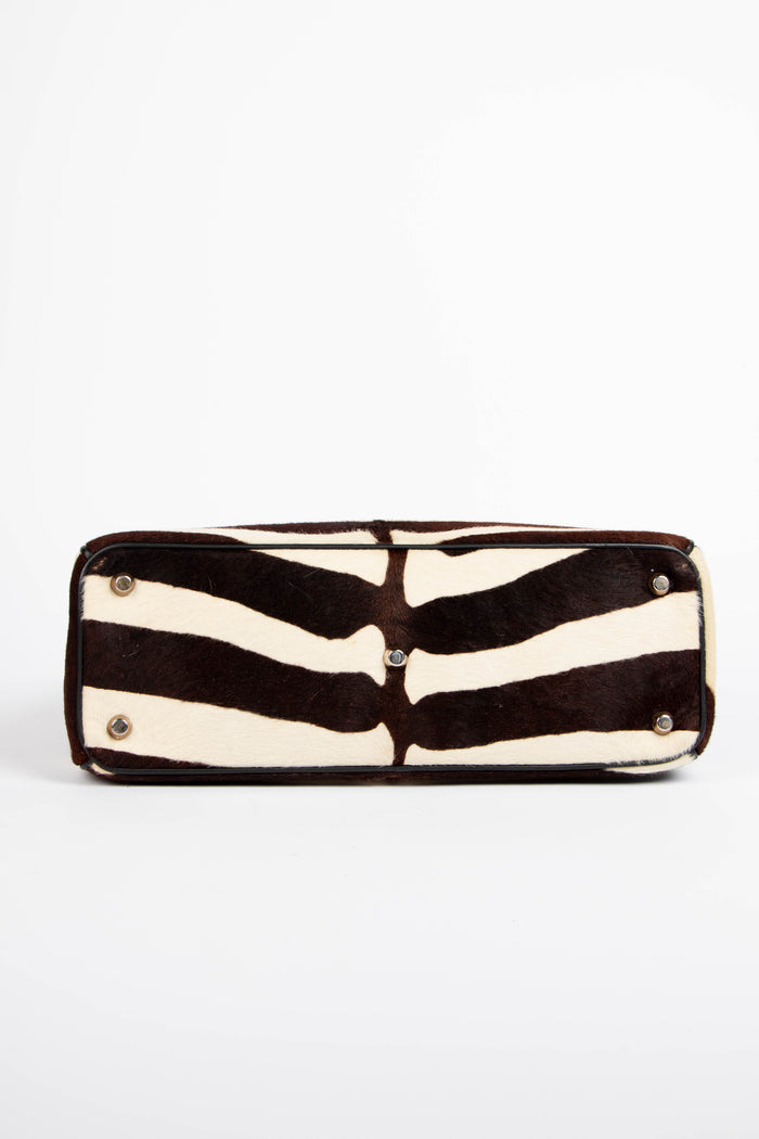 2000s Christian Dior Animal Print Pony Hair Large Lady Dior