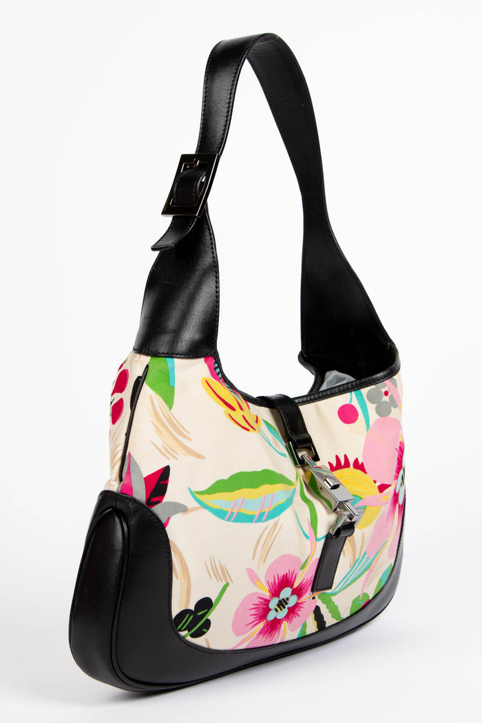 Vintage Gucci Floral Jackie Shoulder Bag