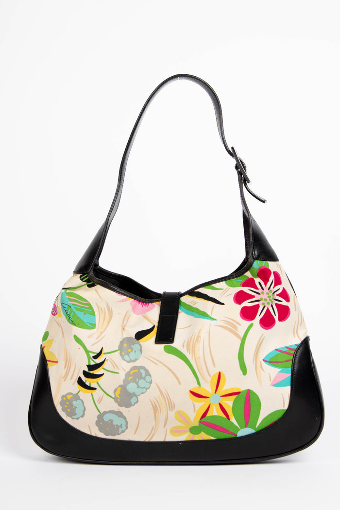 Vintage Gucci Floral Jackie Shoulder Bag