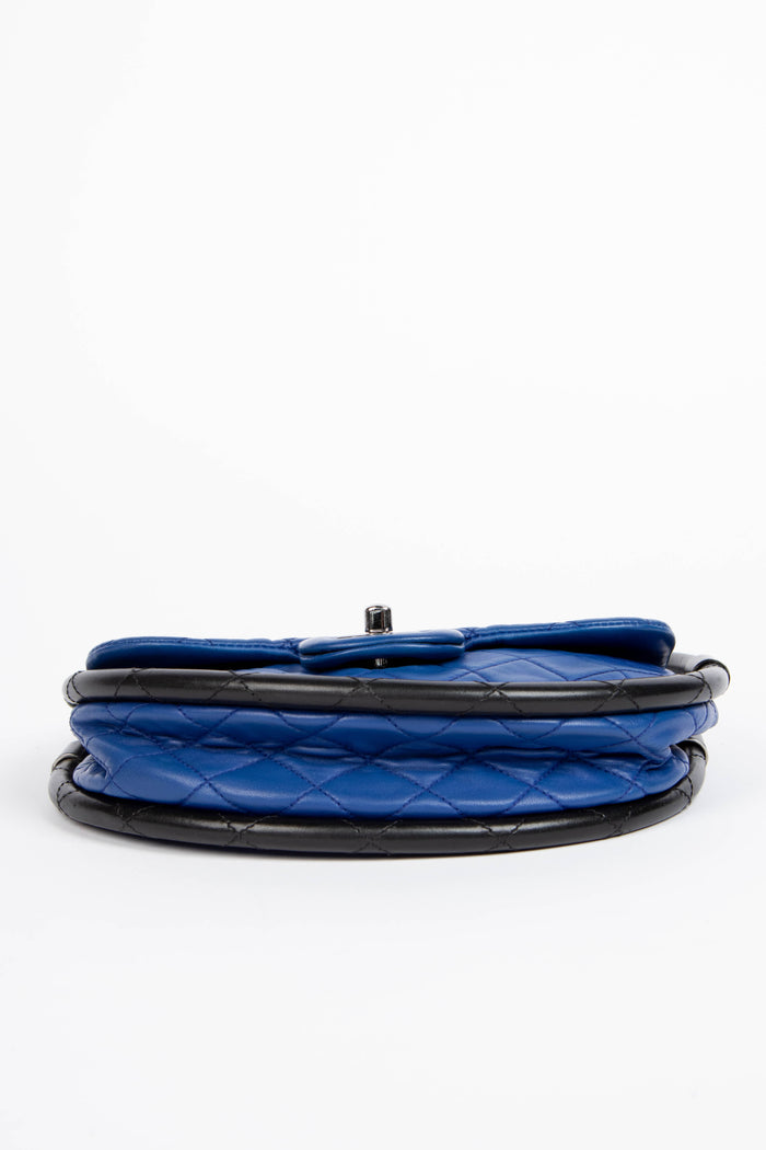 RARE 2000s Chanel Blue Lambskin Leather Small Hula Hoop Bag