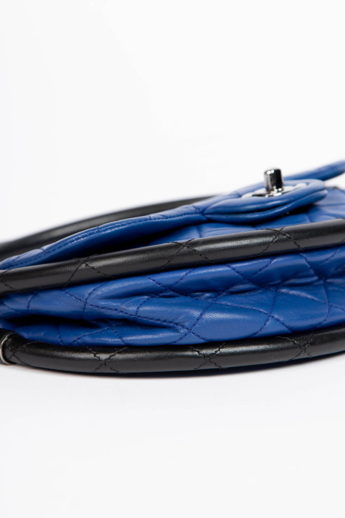 RARE 2000s Chanel Blue Lambskin Leather Small Hula Hoop Bag