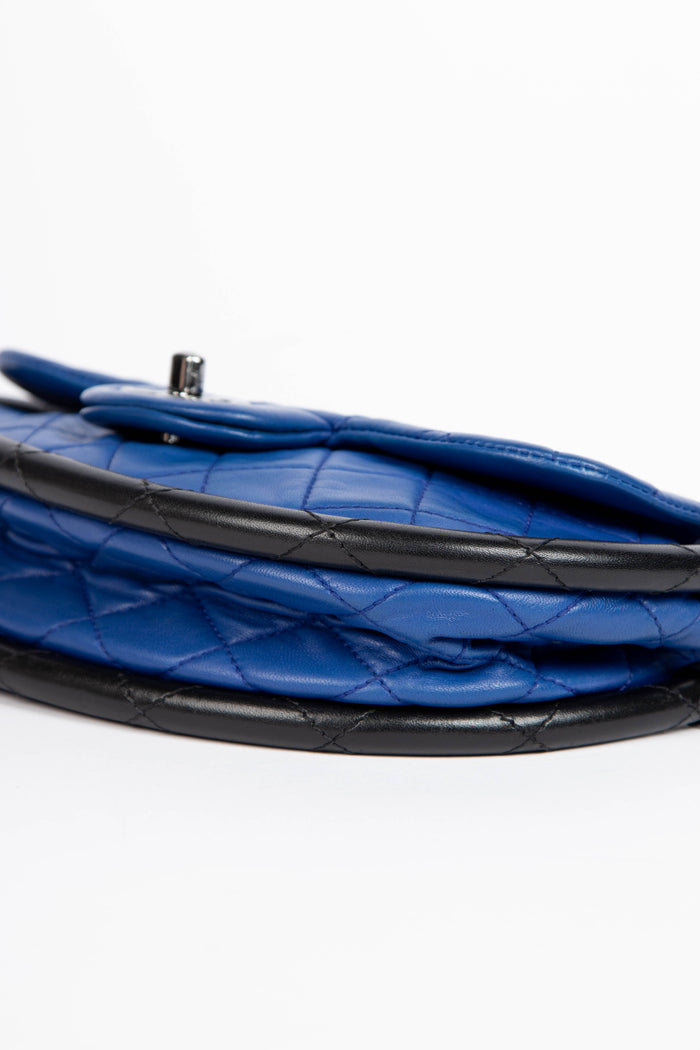 RARE 2000s Chanel Blue Lambskin Leather Small Hula Hoop Bag